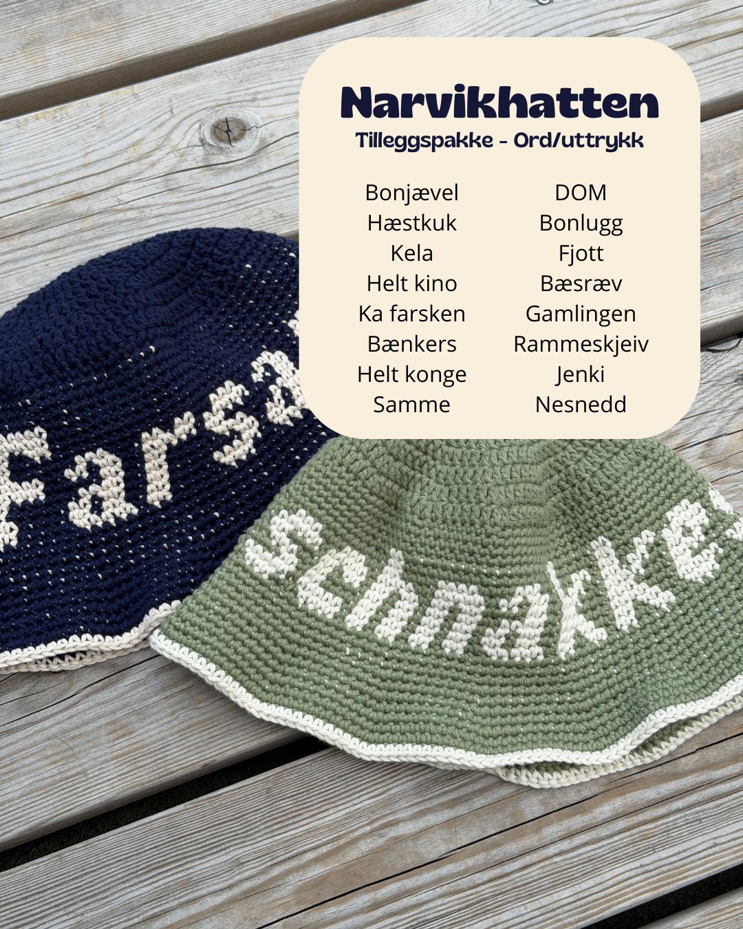 Narvikhatten tilleggspakke - Ord/uttrykk