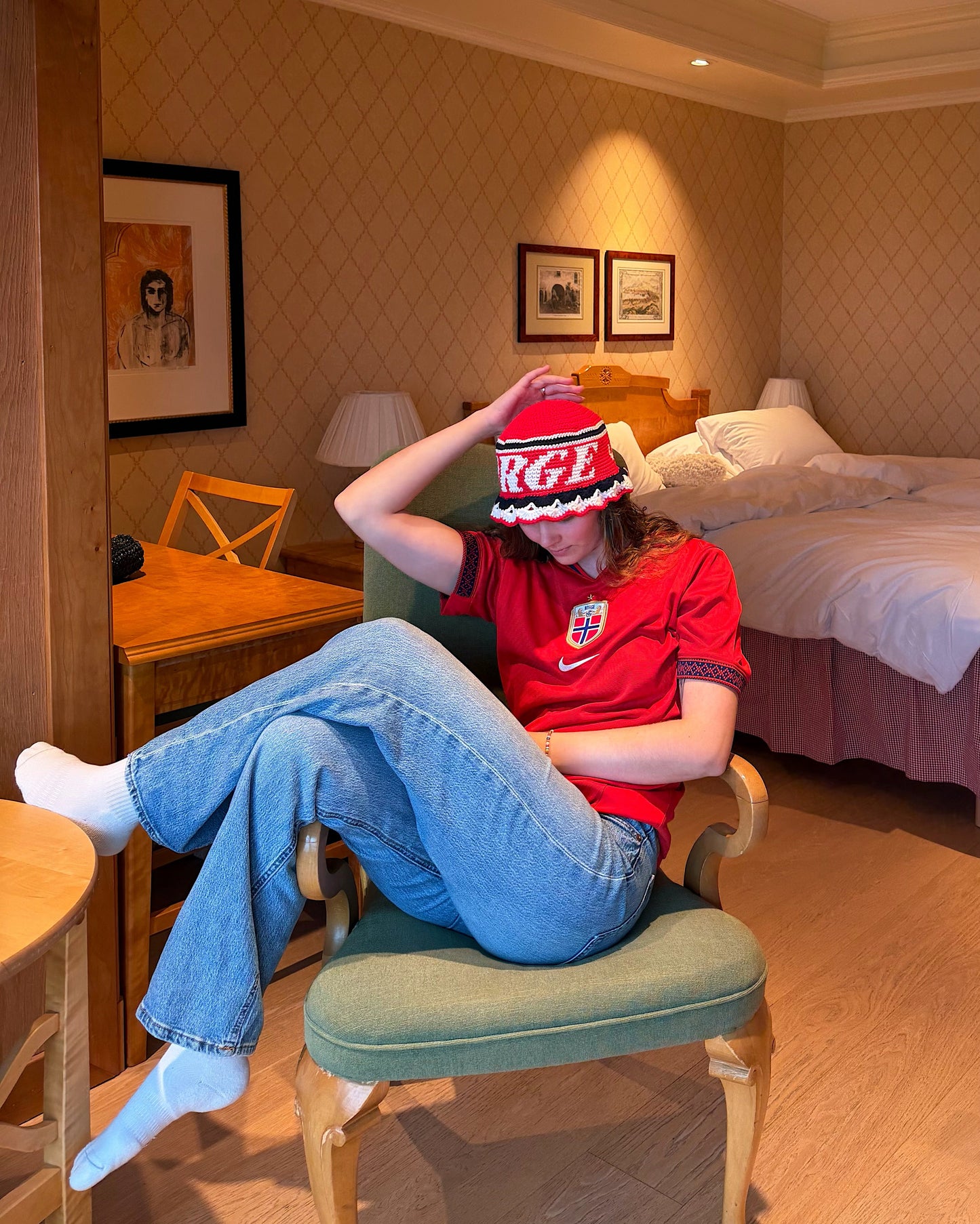 VM bøttehatt Norge 2026 - Hekleoppskrift